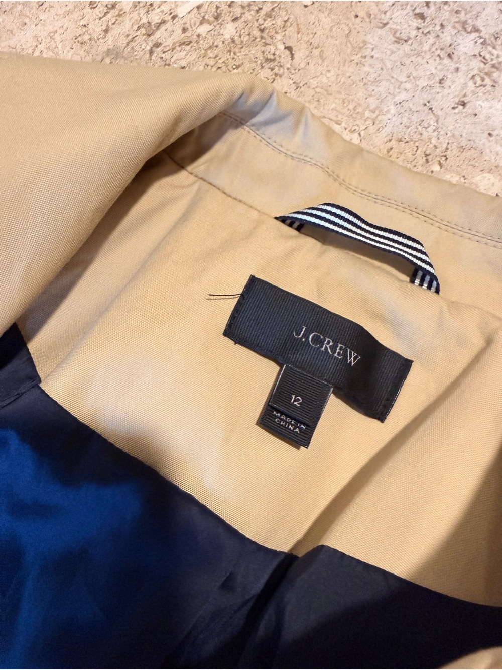 J.CREW Women's Tan Trench Coat with Waist Tie - Picture 4 of 5